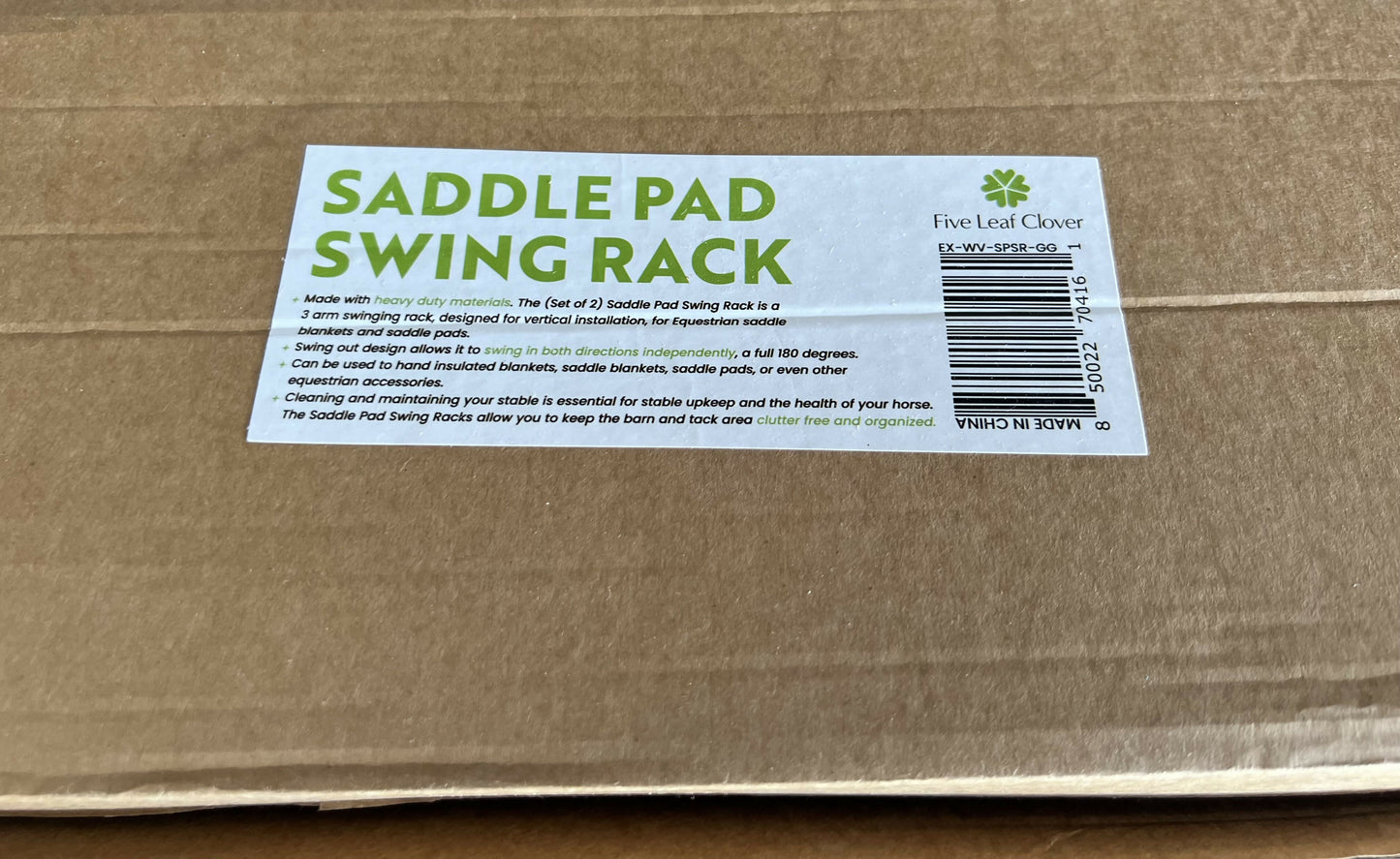 3 Arm Saddle Pad Swing Rack